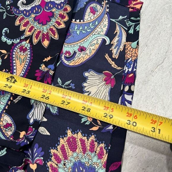 XCVI Purple Paisley Multicolor Button Up Hi Low Long Sleeve Tunic Top Size M - Picture 12 of 13